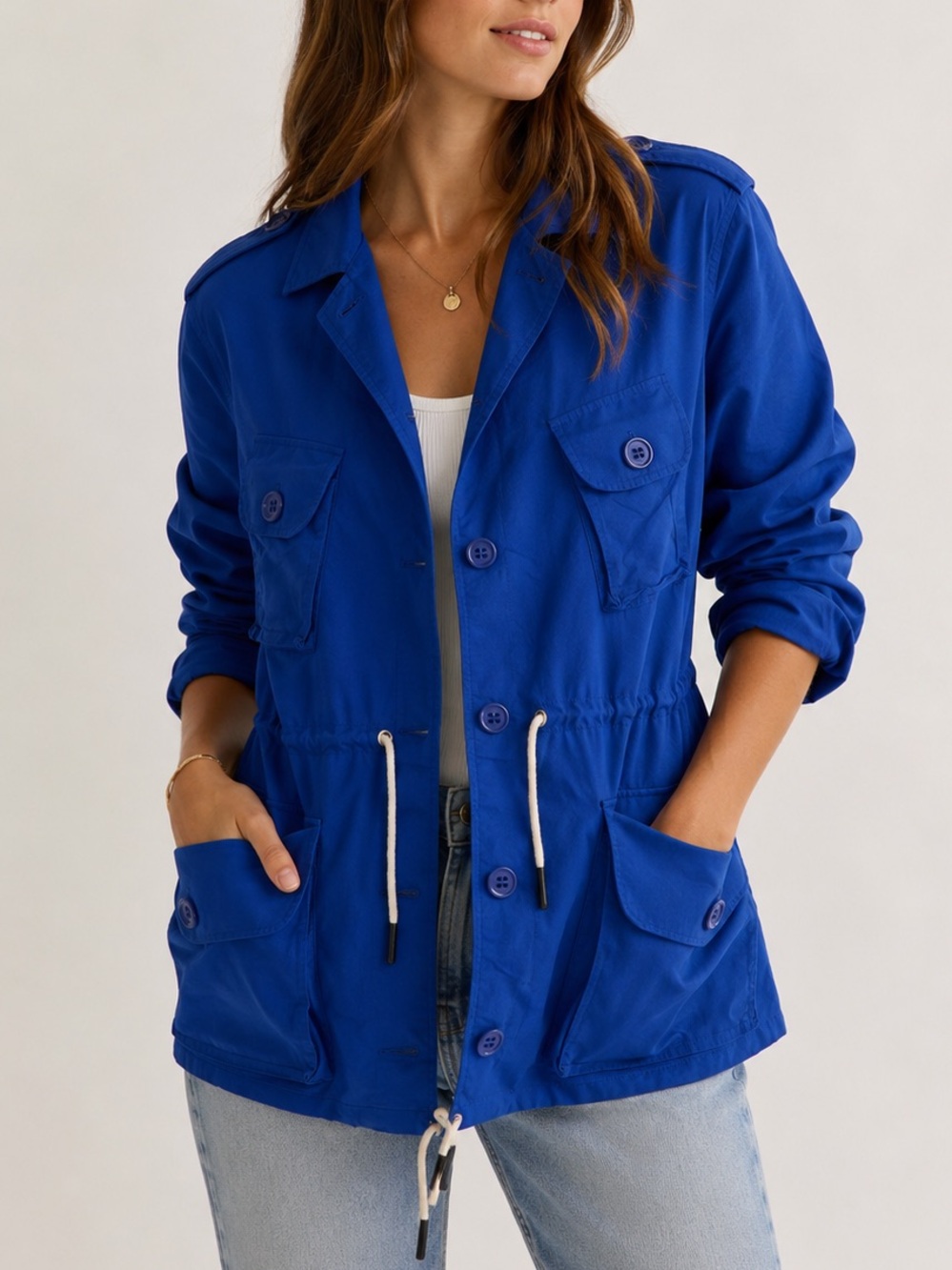 BLDWN Shore Utility Safari Jacket Royal Blue Size Medium
